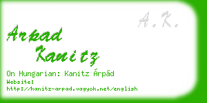 arpad kanitz business card